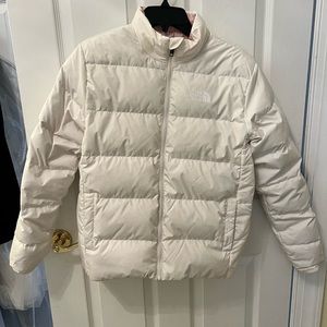 Girls white North Face jacket 14/16